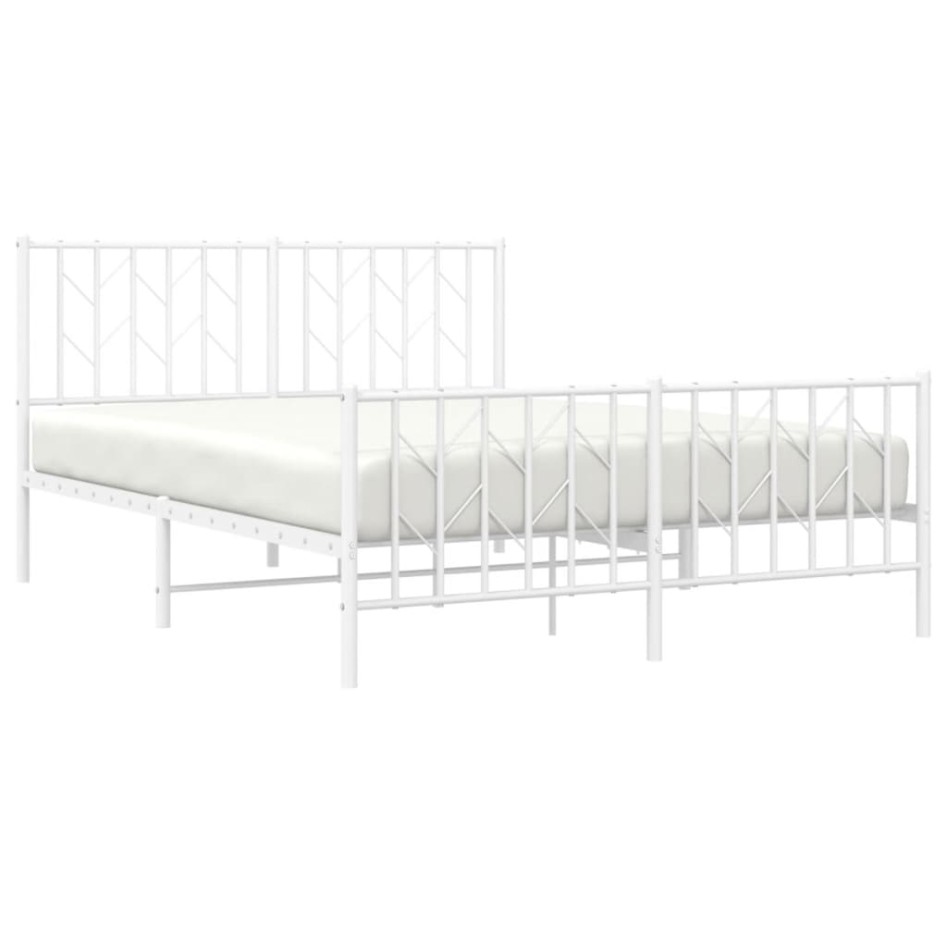 Estructura cama sin colchón con estribo metal blanco 140x200