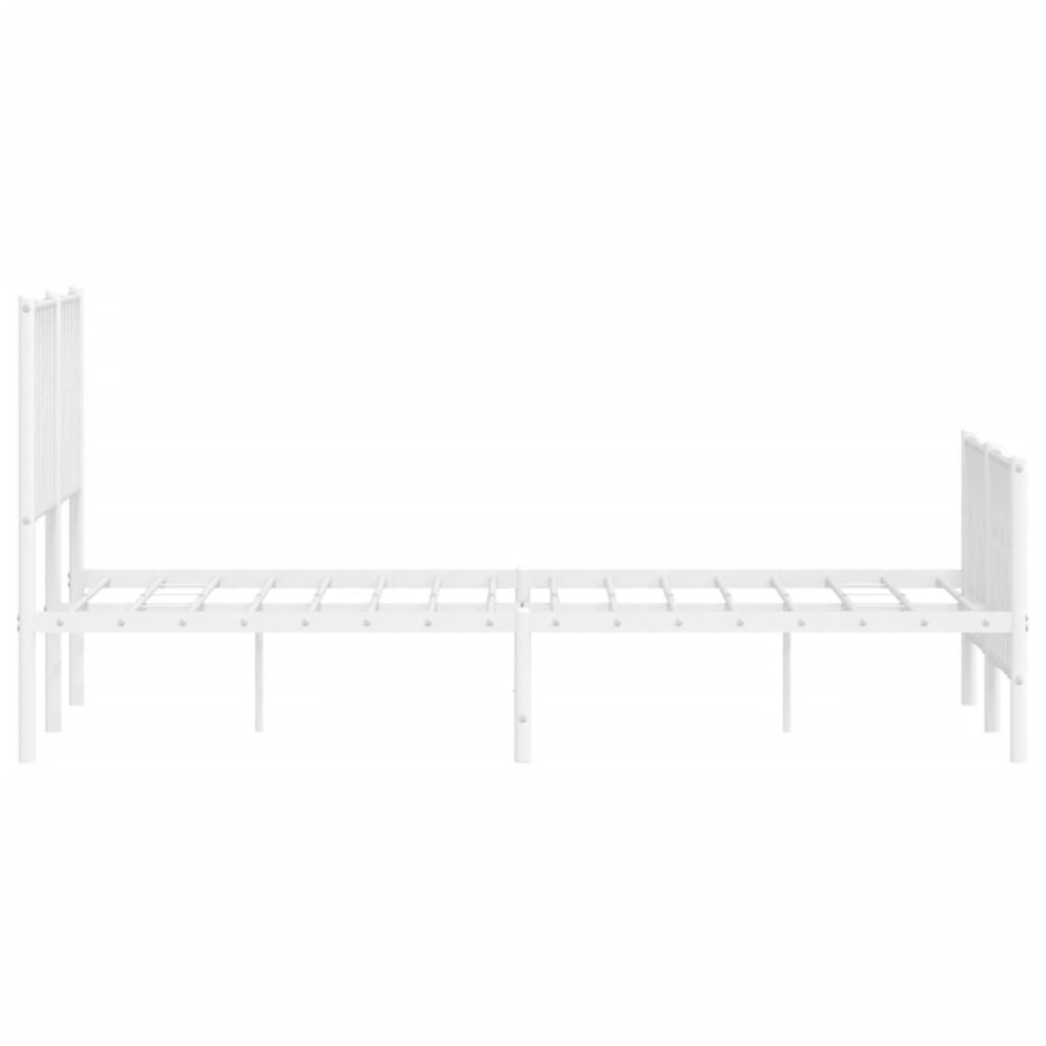 Estructura cama sin colchón con estribo metal blanco 140x200
