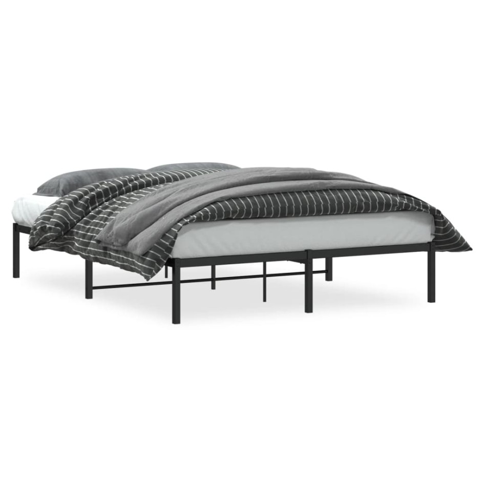 Estructura de cama sin colchón metal negro 160x200