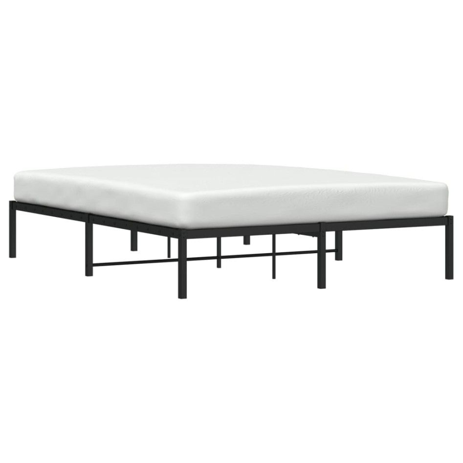 Estructura de cama sin colchón metal negro 160x200