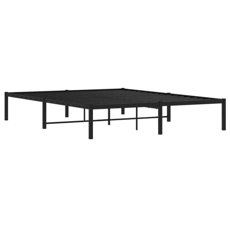 Estructura de cama sin colchón metal negro 160x200