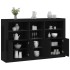 Aparador con luces LED negro 162x37x100