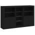 Aparador con luces LED negro 162x37x100