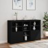 Aparador con luces LED negro 162x37x100