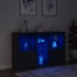 Aparador con luces LED negro 162x37x100