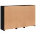Aparador con luces LED negro 162x37x100