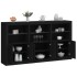 Aparador con luces LED negro 181,5x37x100