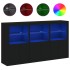 Aparador con luces LED negro 181,5x37x100