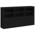 Aparador con luces LED negro 181,5x37x100