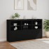 Aparador con luces LED negro 181,5x37x100