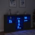 Aparador con luces LED negro 181,5x37x100