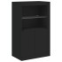 Aparador con luces LED negro 181,5x37x100