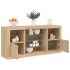 Aparador con luces LED roble Sonoma 142,5x37x67