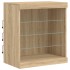 Aparador con luces LED roble Sonoma 142,5x37x67