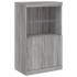 Aparador con luz LED 3 pzas madera de ingeniería gris