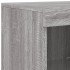 Aparador con luz LED 3 pzas madera de ingeniería gris