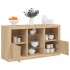 Aparador con luces LED roble Sonoma 123x37x67