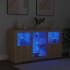 Aparador con luces LED roble Sonoma 123x37x67