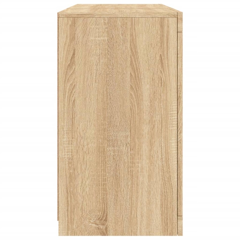 Aparador con luces LED roble Sonoma 123x37x67