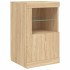 Aparador con luces LED roble Sonoma 123x37x67