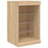 Aparador con luces LED roble Sonoma 123x37x67