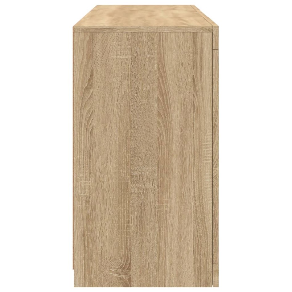 Aparador con luces LED roble Sonoma 123x37x67