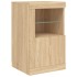 Aparador con luces LED roble Sonoma 123x37x67