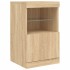 Aparador con luces LED roble Sonoma 123x37x67