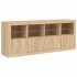 Aparador con luces LED roble Sonoma 163x37x67