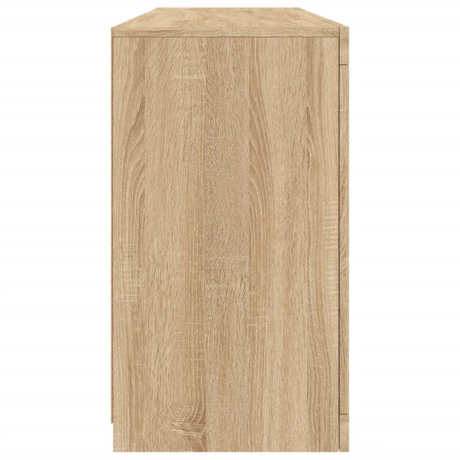 Aparador con luces LED roble Sonoma 163x37x67