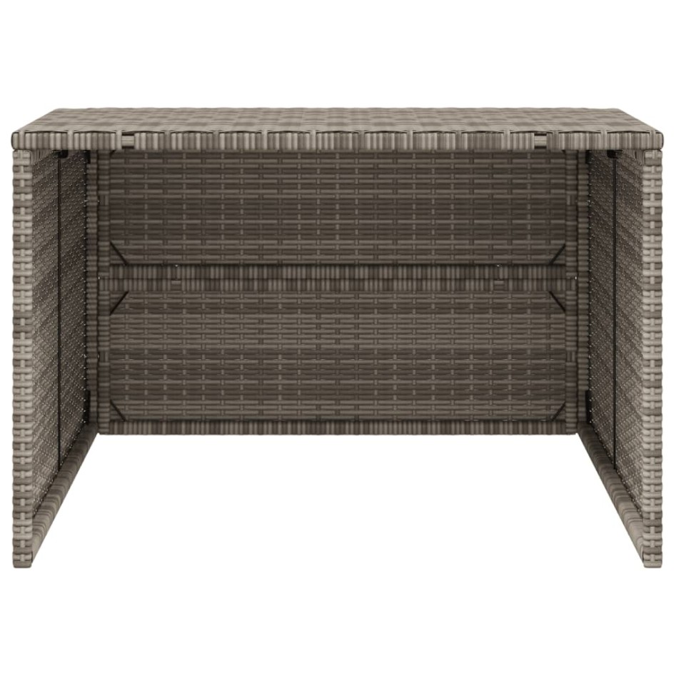 Caseta de robot cortacésped ratán sintético gris