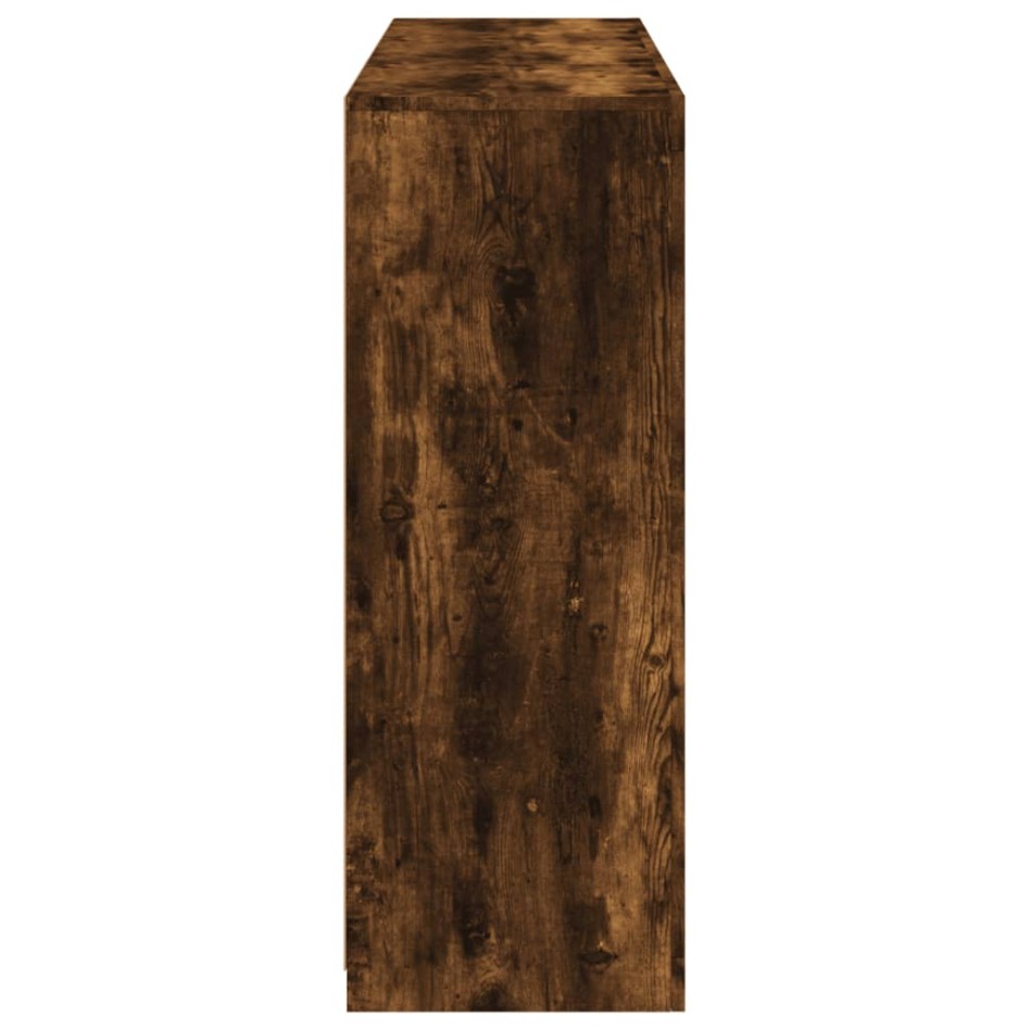 Aparador con luz LED 3 pzas madera de ingeniería roble