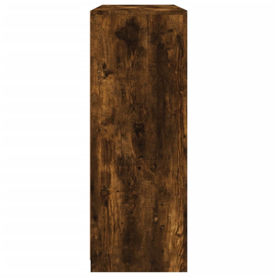 Aparador con luz LED 3 pzas madera de ingeniería roble