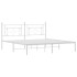 Estructura cama sin colchón con cabecero metal blanco