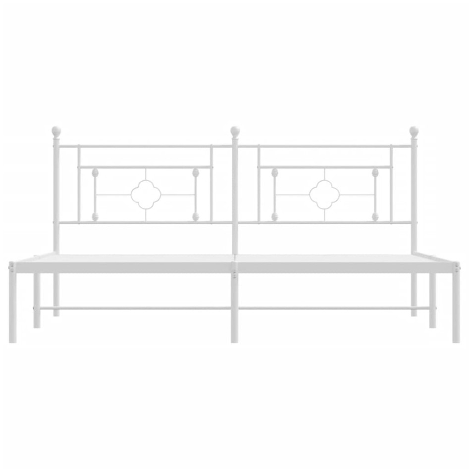 Estructura cama sin colchón con cabecero metal blanco