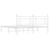 Estructura cama sin colchón con cabecero metal blanco