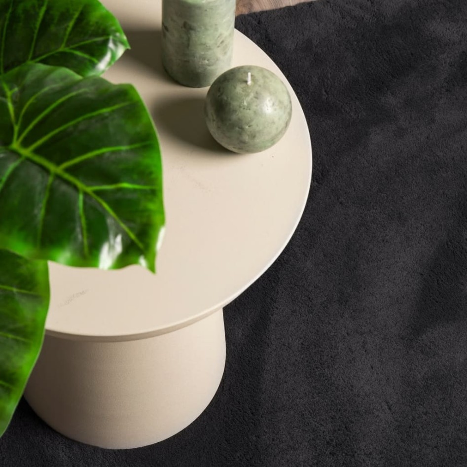 Alfombra de pelo corto suave lavable HUARTE negro 160x230