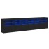 Aparador con luces LED negro 283x37x67