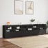 Aparador con luces LED negro 283x37x67