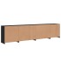Aparador con luces LED negro 283x37x67