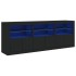 Aparador con luces LED negro 181,5x37x67