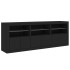 Aparador con luces LED negro 181,5x37x67