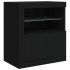 Aparador con luces LED negro 181,5x37x67
