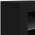 Aparador con luces LED negro 181,5x37x67