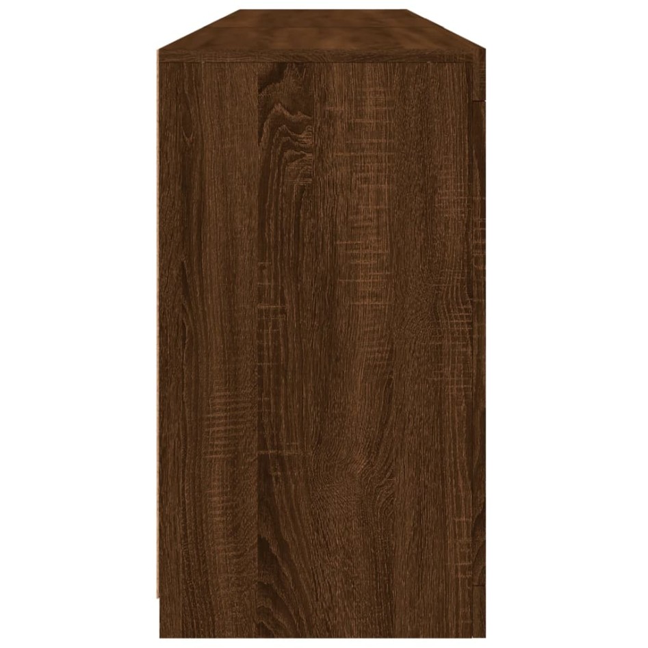 Aparador con luces LED roble marrón 181,5x37x67