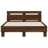 Cama con cabecero madera de ingeniería marrón roble 120x200
