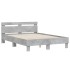 Cama con cabecero madera de ingeniería gris hormigón 135x190