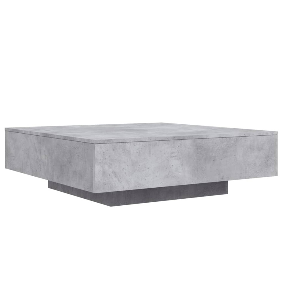 Mesa de centro madera de ingeniería gris hormigón 100x100x31