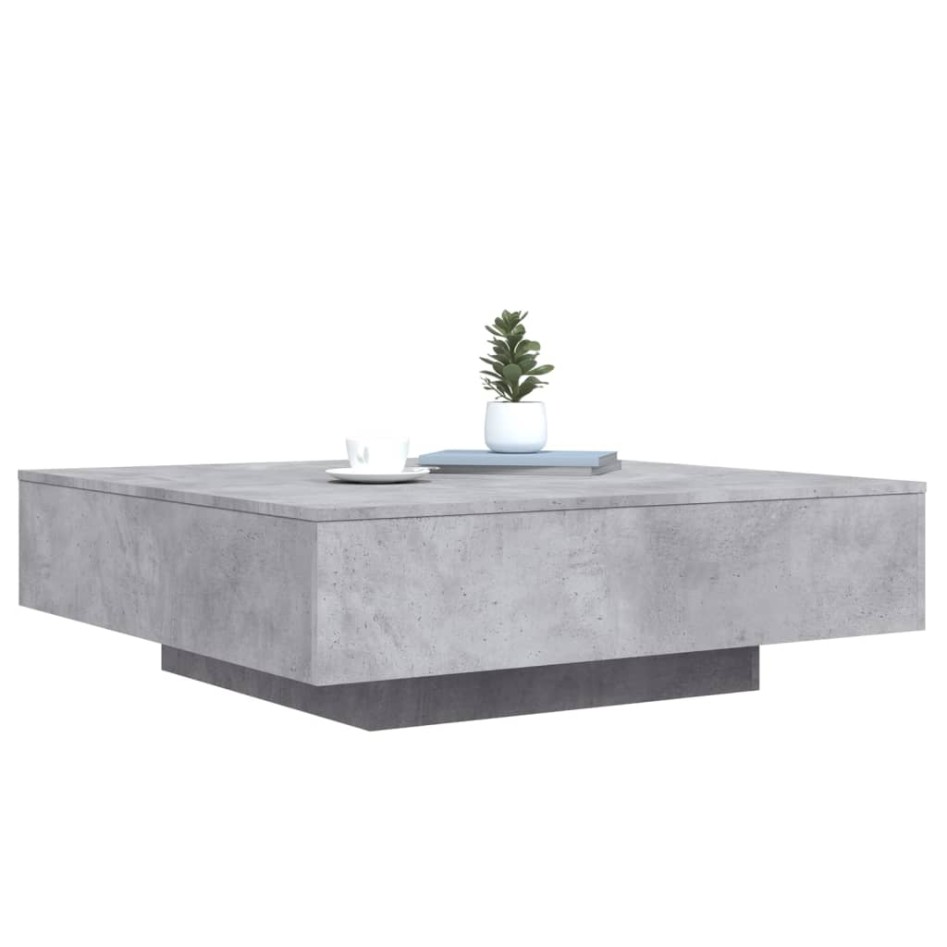 Mesa de centro madera de ingeniería gris hormigón 100x100x31
