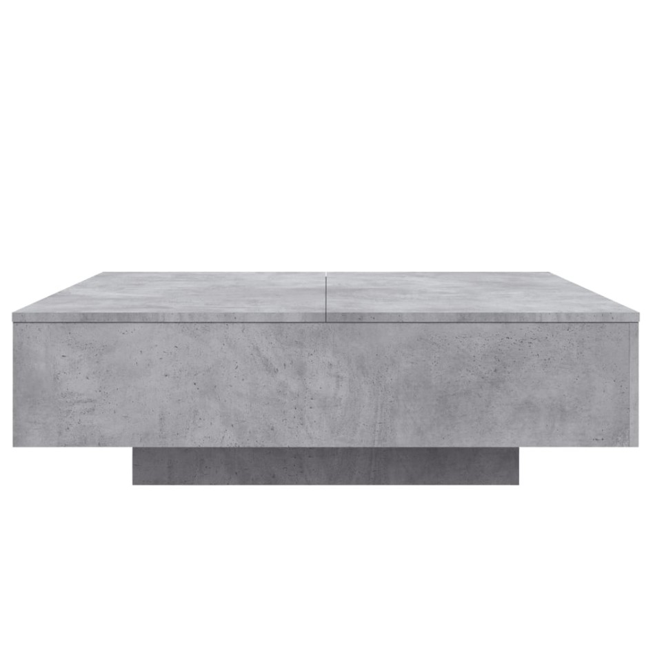 Mesa de centro madera de ingeniería gris hormigón 100x100x31